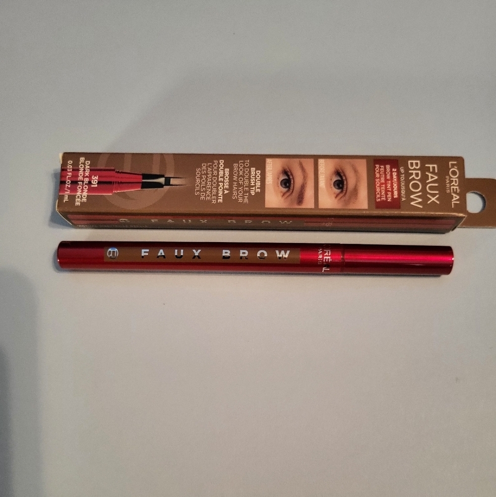 🩷 3/$15 L'Oreal Faux Brow Pencil: Dark Blonde (391), NIB - Picture 3 of 5